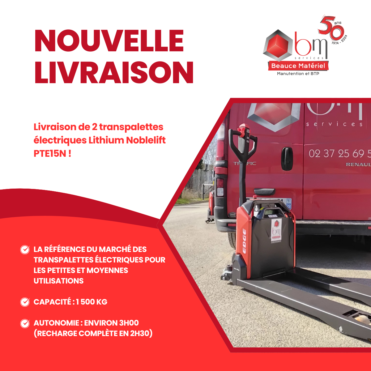 livraison transpalette electrique noblelift