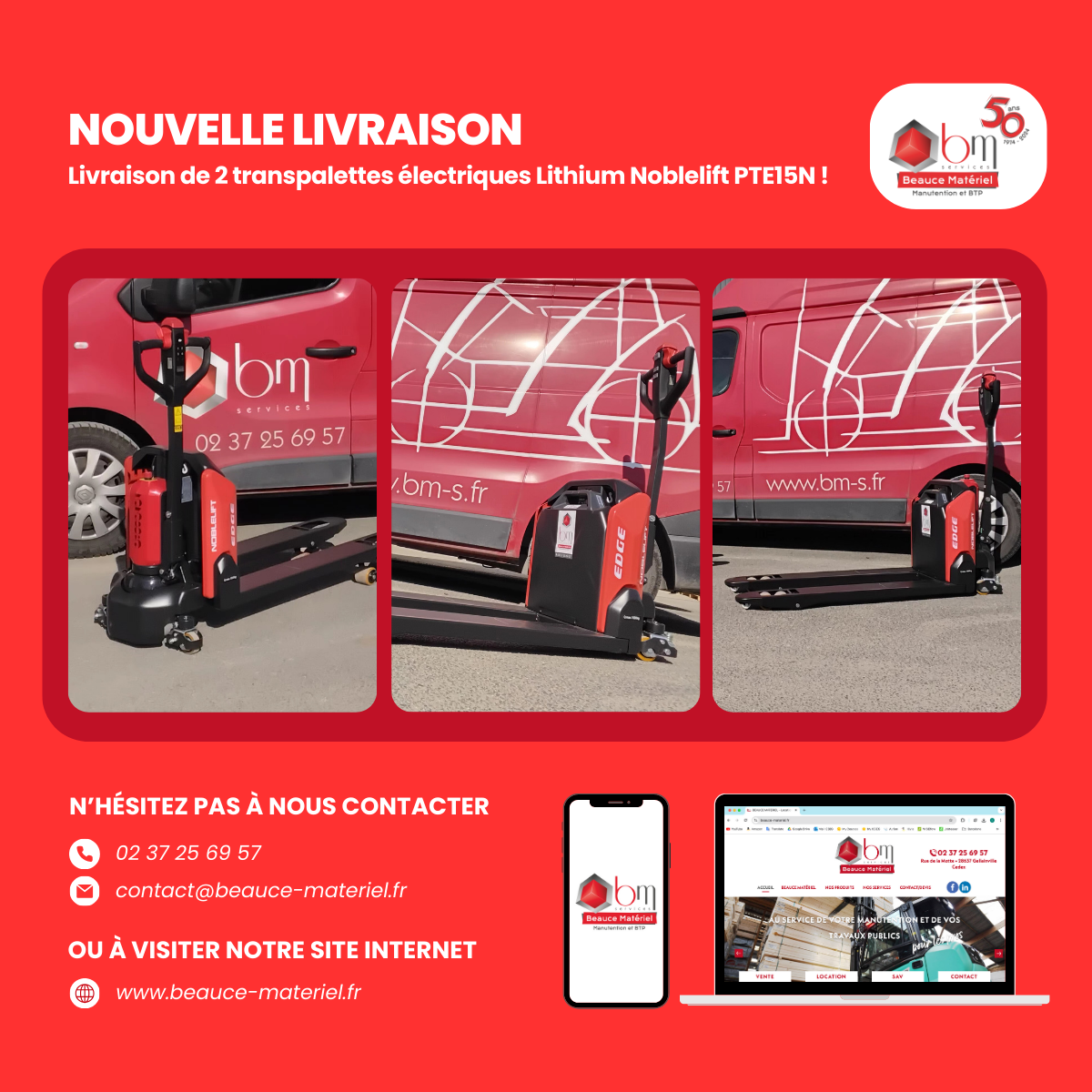 livraison transpalette electrique noblelift