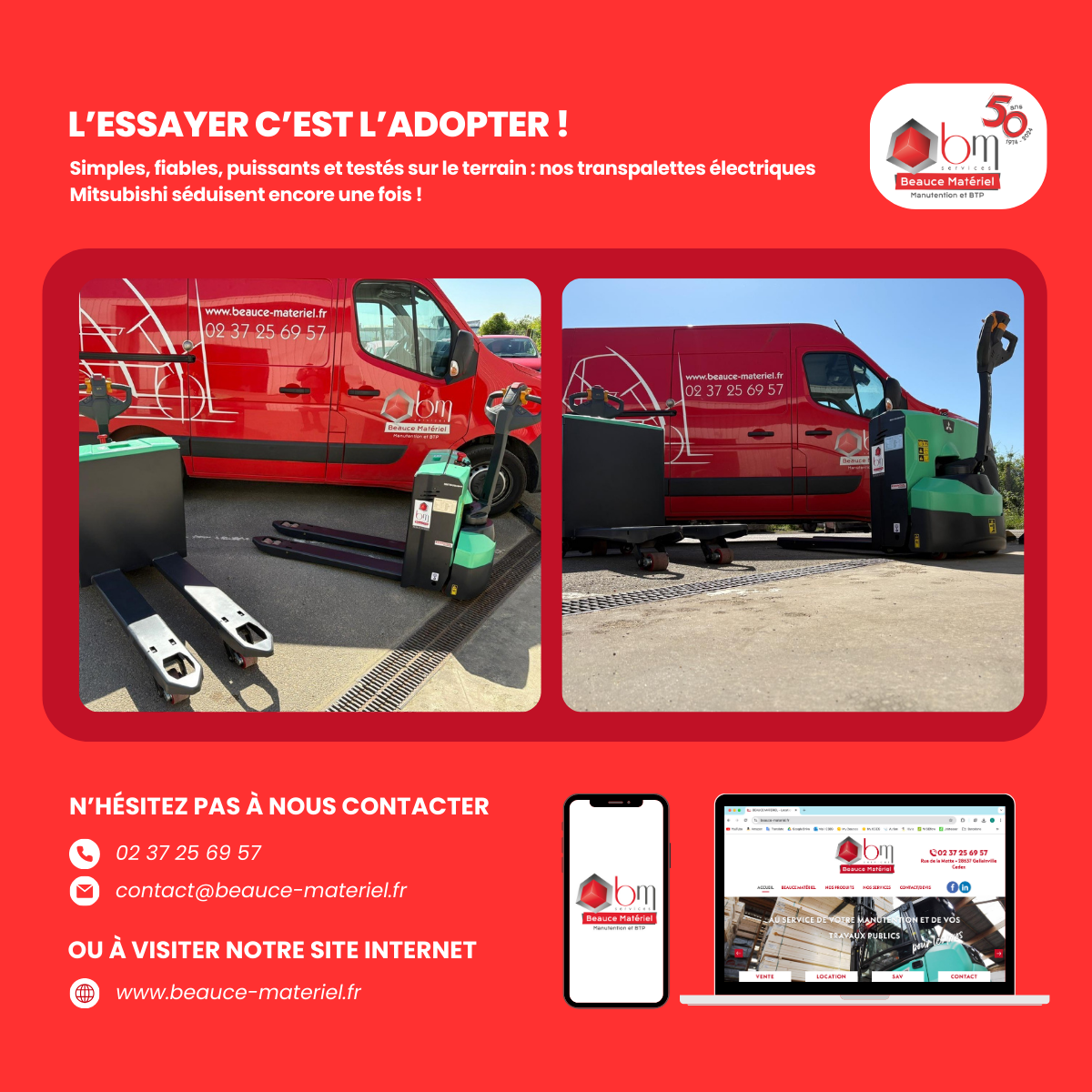 Transpalette electrique lithium 1,8T Mitsubishi PBP18QL