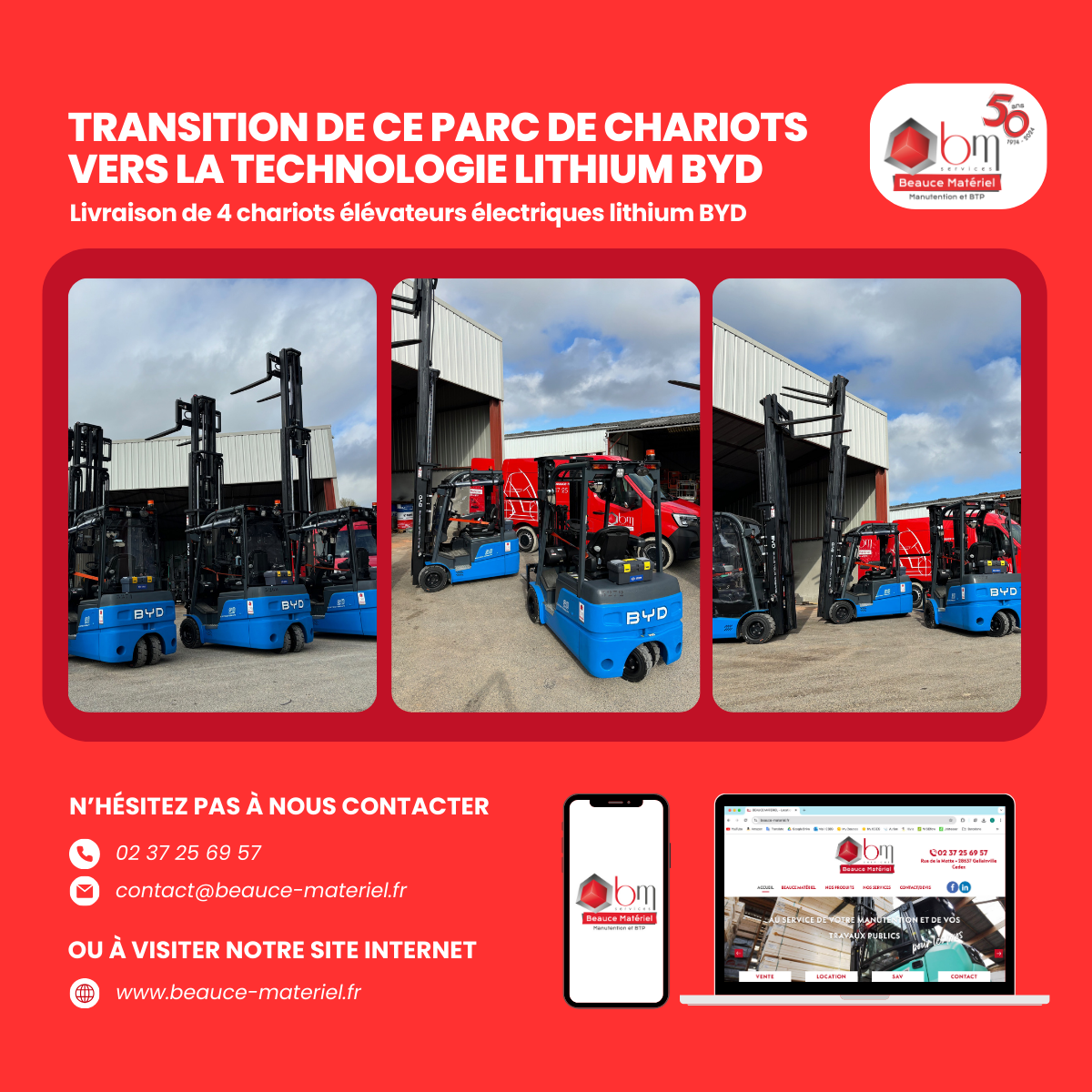 chariot elevateur electrique lithium byd