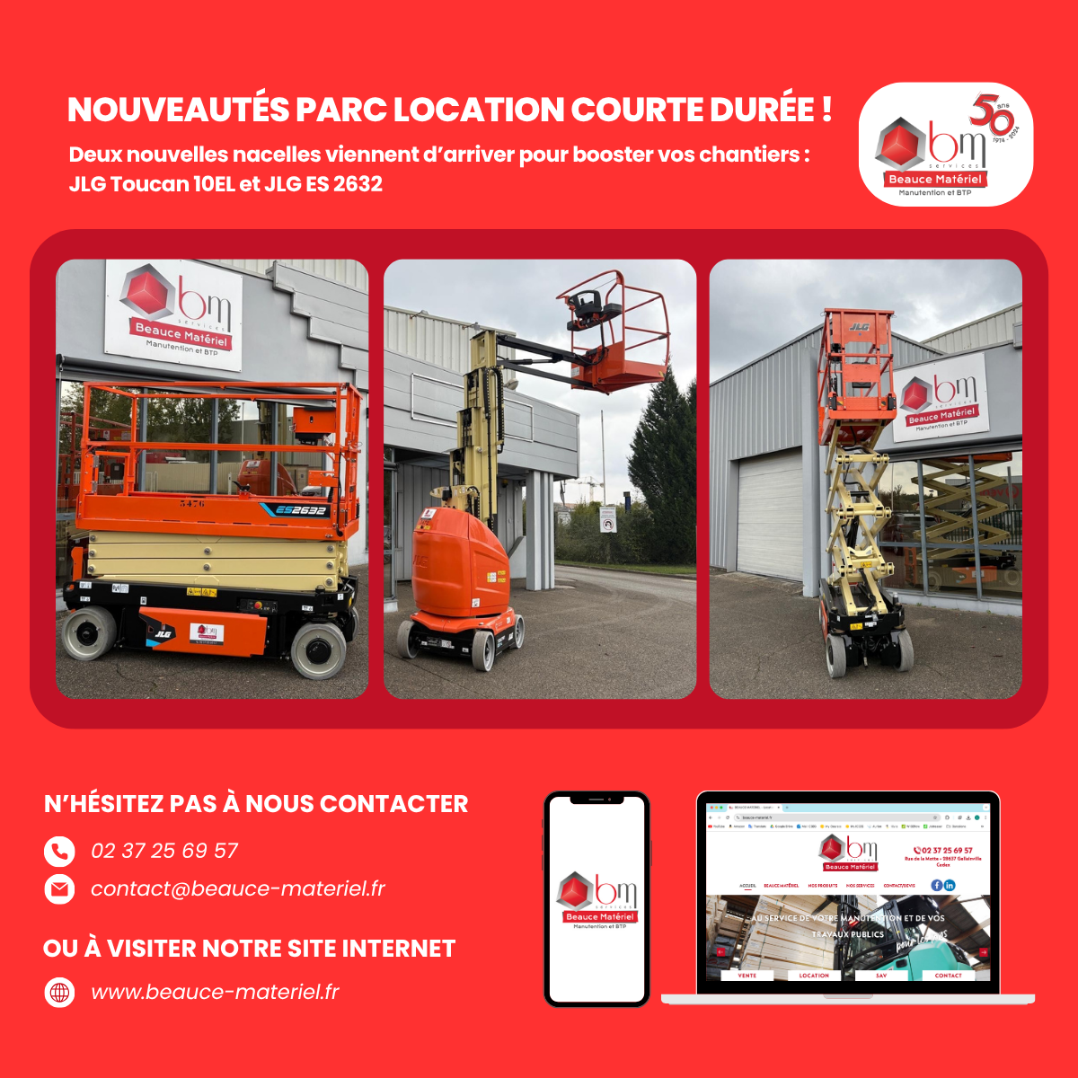 2 nouvelles nacelles electriques en location à Chartres