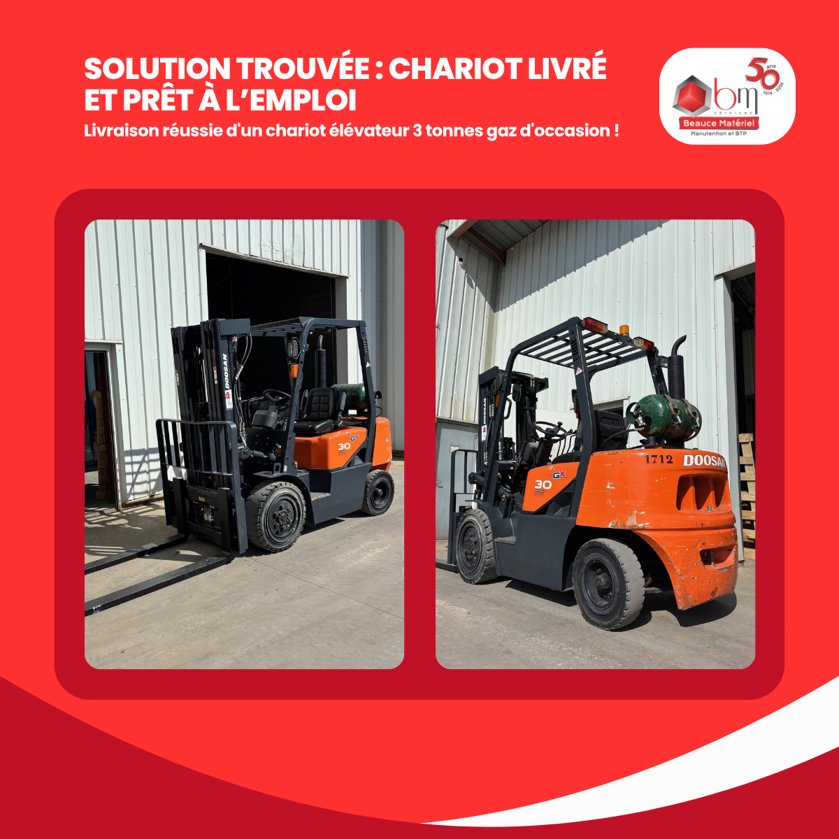 Livraison chariot elevateur 3 tonnes gaz d'occasion