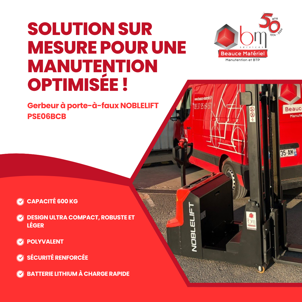 Gerbeur à porte à faux NOBLELIFT PSE06BCB