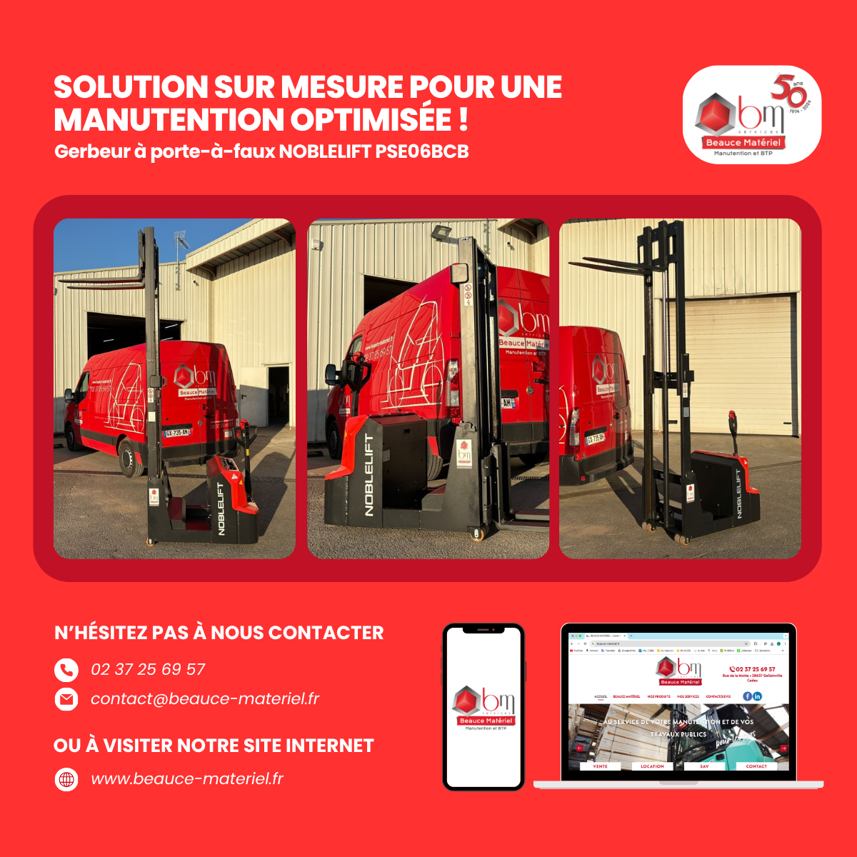 Gerbeur à porte à faux électrique lithium