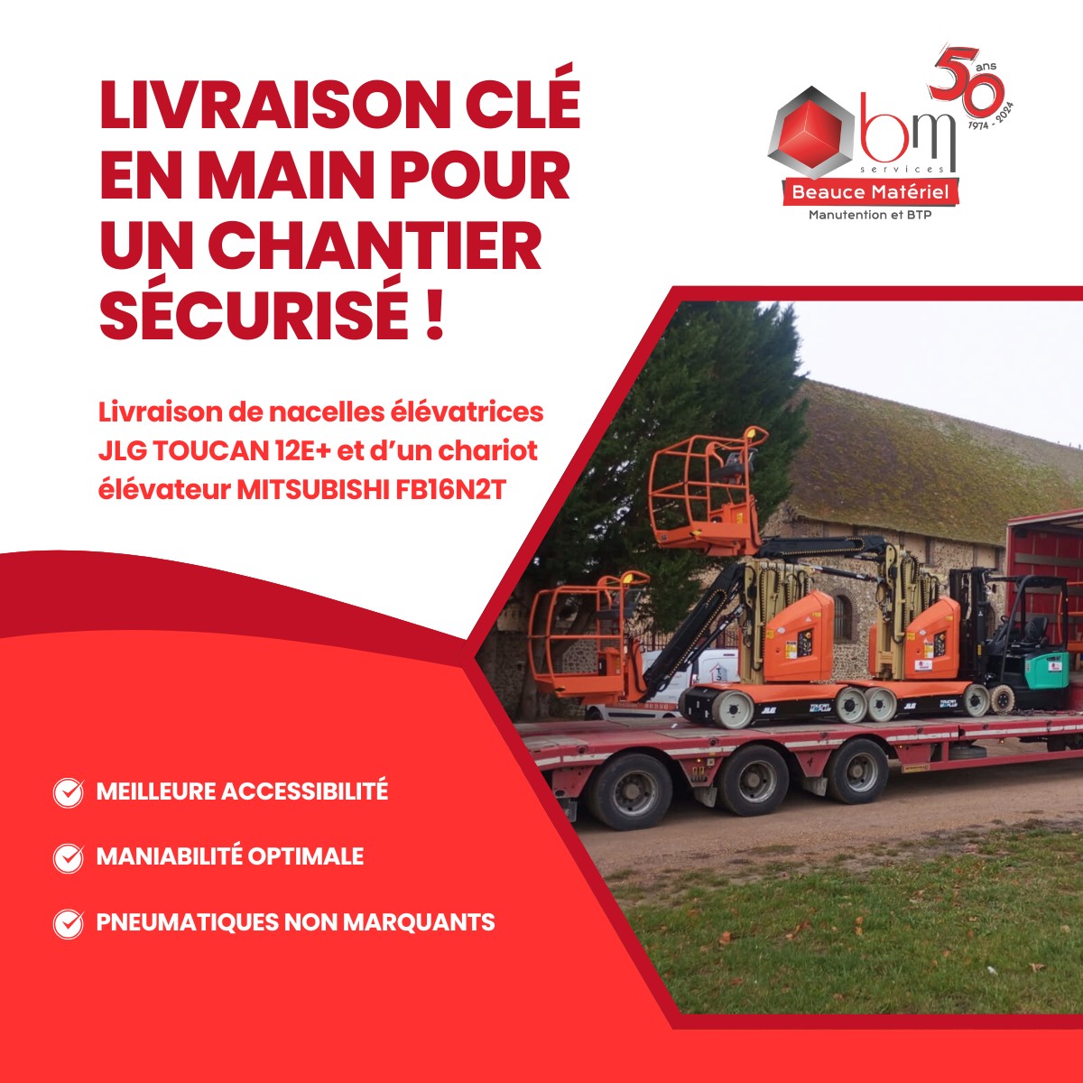 Chariot élévateur et nacelle élévatrice en location courte durée