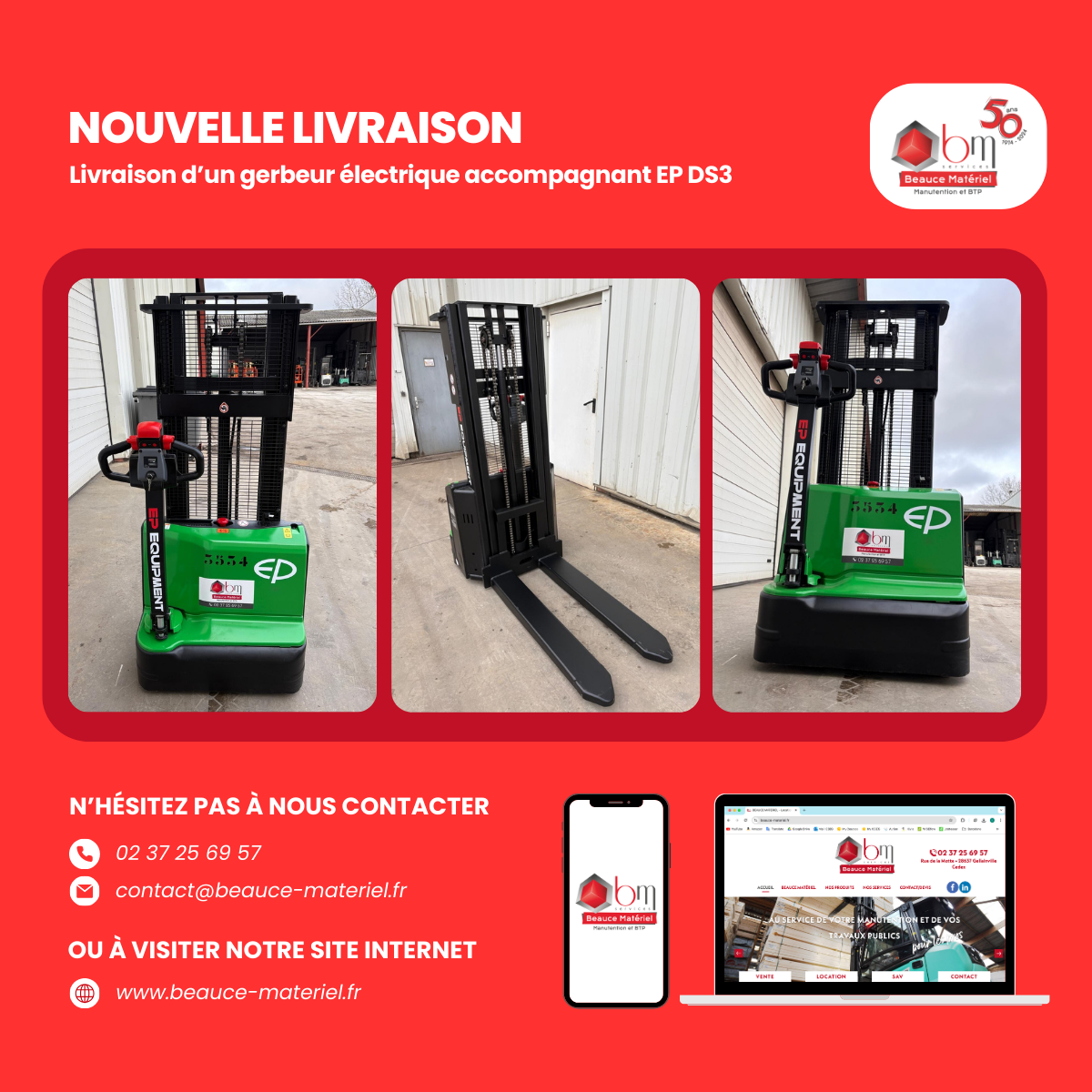 Gerbeur électrique accompagnant 1,5 tonnes EP DS3