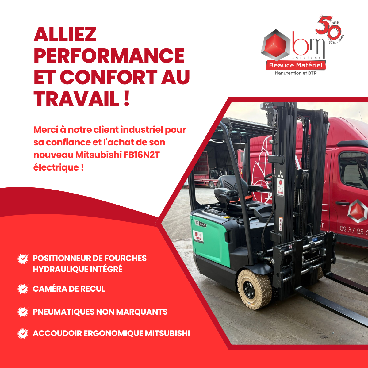 Chariot élévateur électrique 1600 kg Mitsubishi FB16N2T